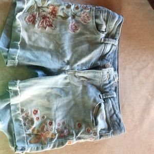 Blue denim shorts